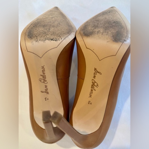 Excellent condition Sam Edelman Bea Pump Stiletto in Caramel Tan leather sz 8.5 - Picture 7 of 8